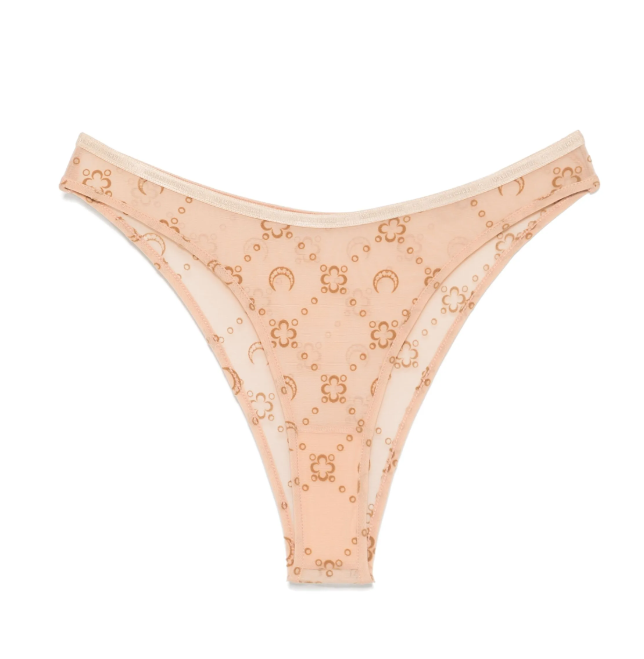 MOONOGRAM MESH FLOCK HIGH-WAIST PANTIES