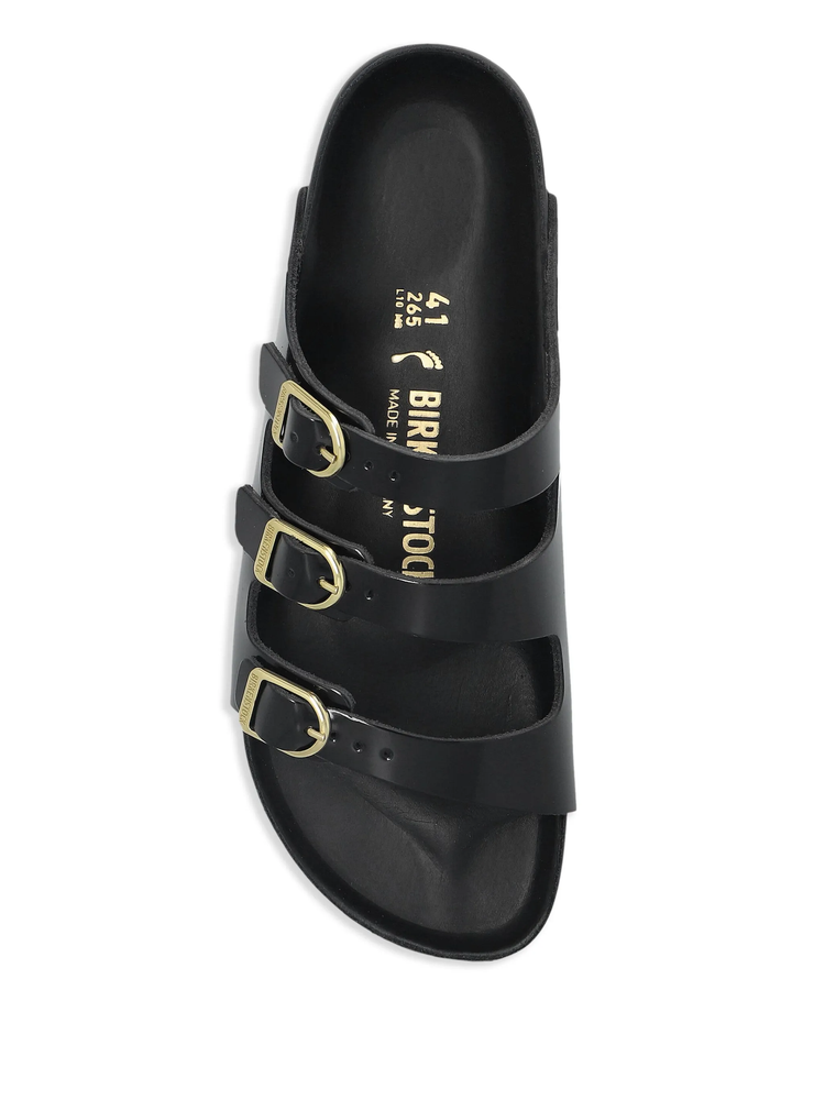 Florida DBuckle Exquisite shine black, Natural Lea