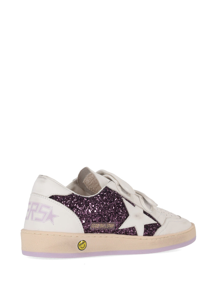 BALLSTAR STRAP GLITTER UPPER LEATHER TOE STRAP STAR HEEL AND SPUR