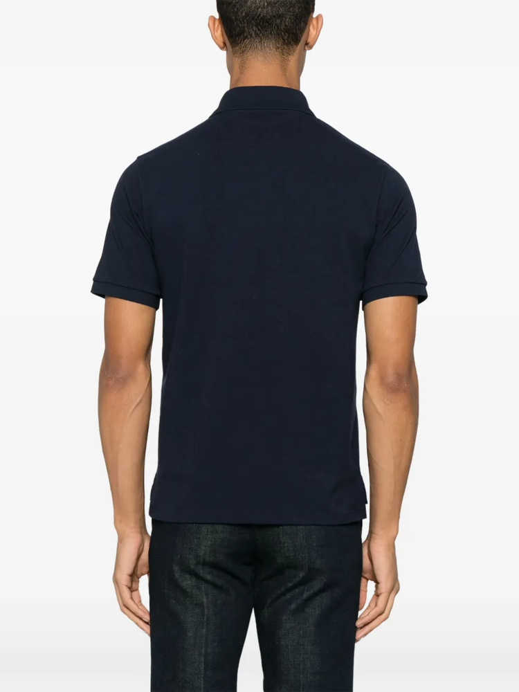 Cassandre-embroidered piqué polo shirt