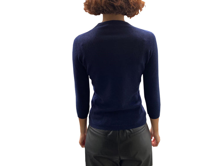 LA ROSE maglia 3/4 cashmere azzurro