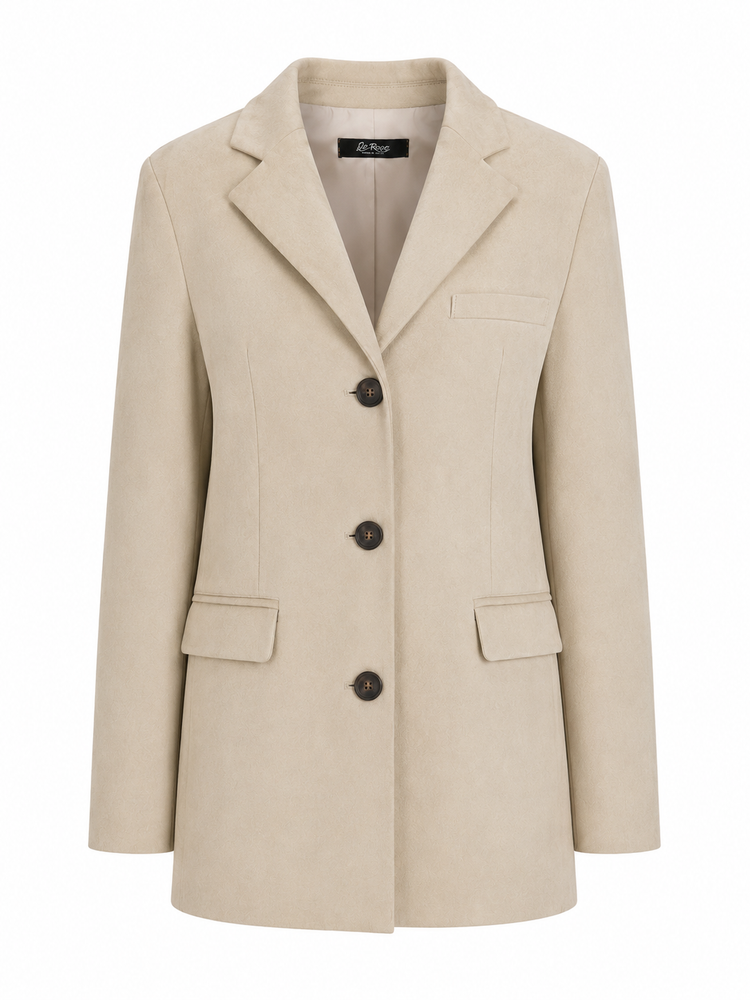 LA ROSE cappotto camoscio avorio