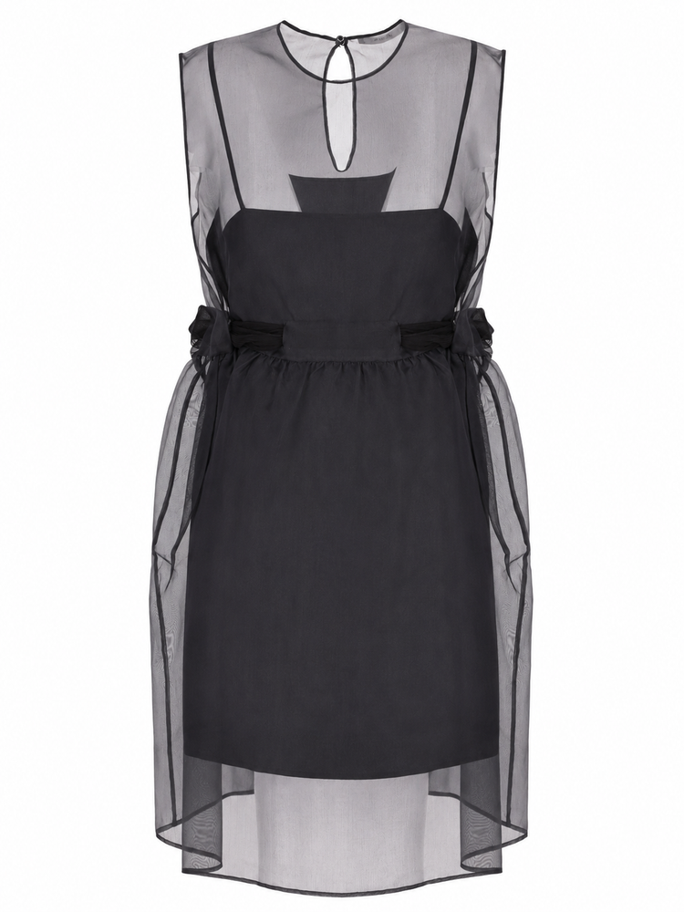 LA ROSE vestito con sottoveste NERO