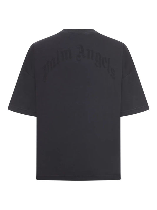 CURVED LOGO LOOSE COLLAR TEE VINTAGE BLA