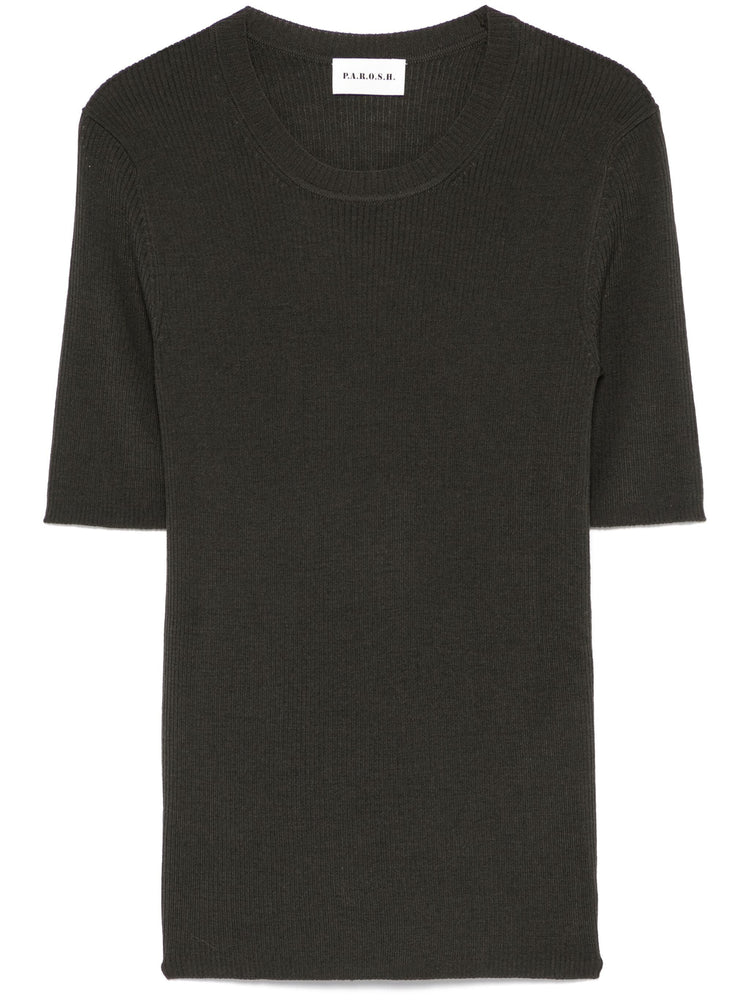 Leila ribbed-knit wool top