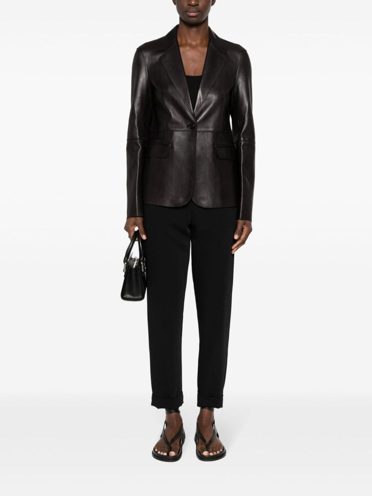 mid-rise tapered-leg trousers