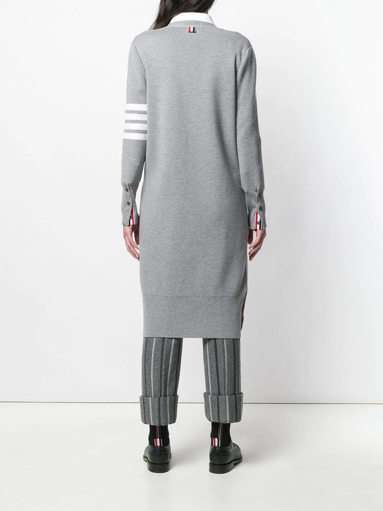 MILANO STITCH LONG V NECK CARDIGAN IN FINE MERINO WOOL