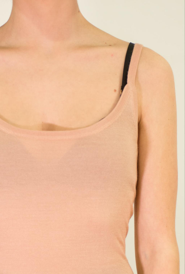 LA ROSE tank cash/silk CREAM