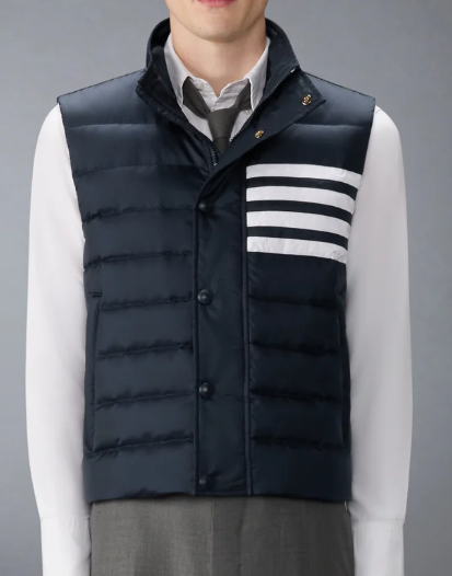 LIGHTWEIGHT DOWNFILL 4 BAR VEST (23") IN SHINY RIPSTOP