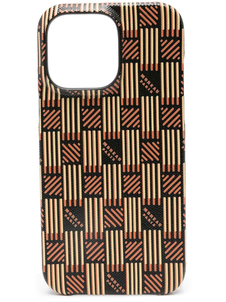 geometric-print leather case