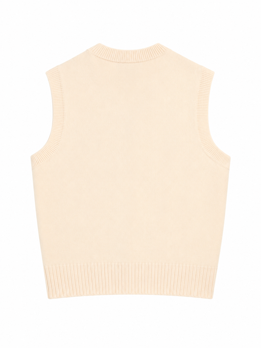 SLEEVELESS SWEATER WITH CONTRASTED AMI DE COEUR