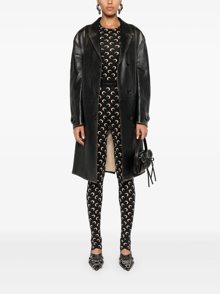 MOON PRINTED JERSEY LS CREWNECK TOP