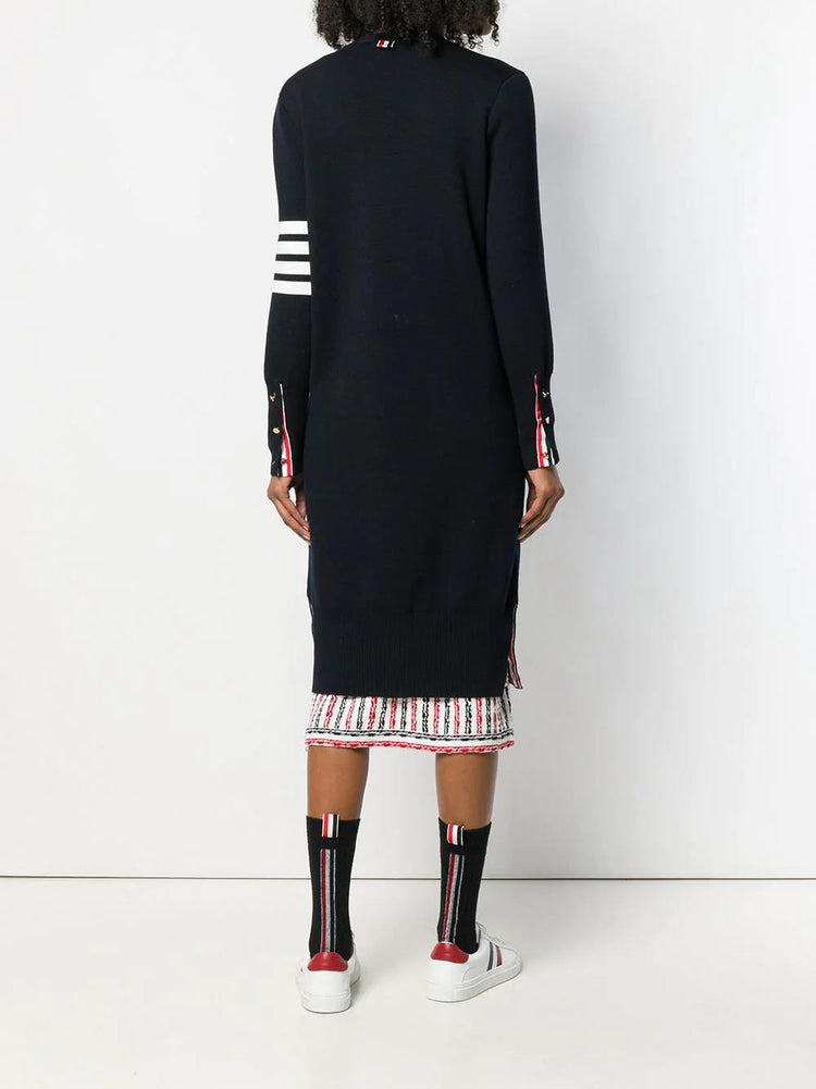 MILANO STITCH LONG V NECK CARDIGAN IN FINE MERINO WOOL