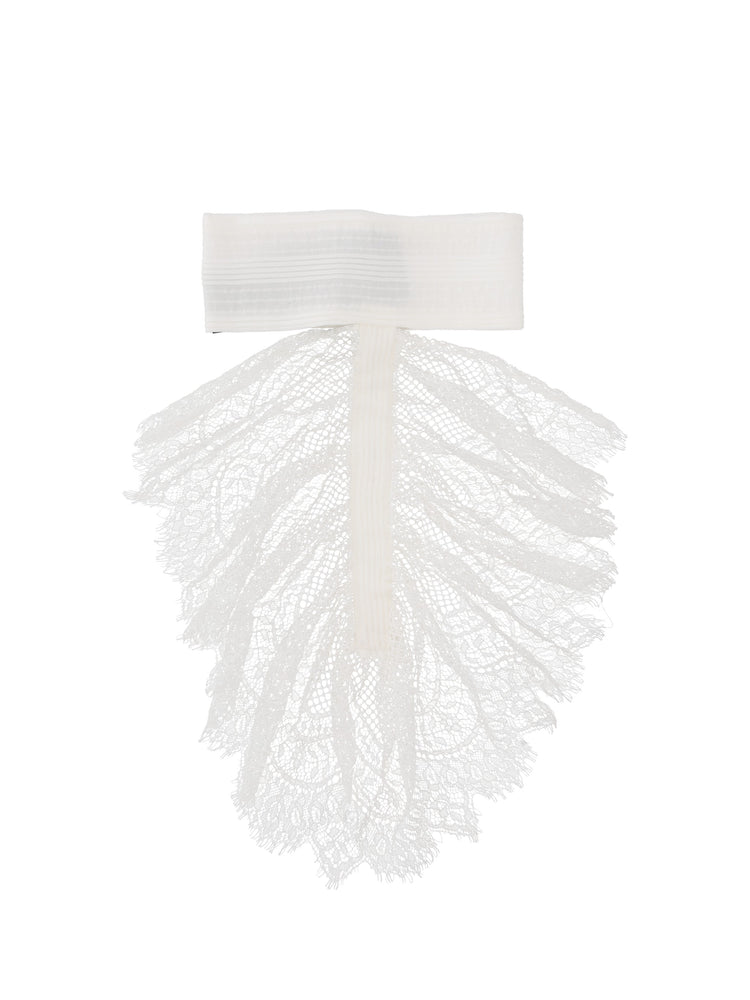 BRITTEN HIGH NECK COLLAR WITH LACE RUFFLES PLEATED