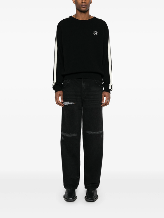 monogram-embroidered crew-neck jumper