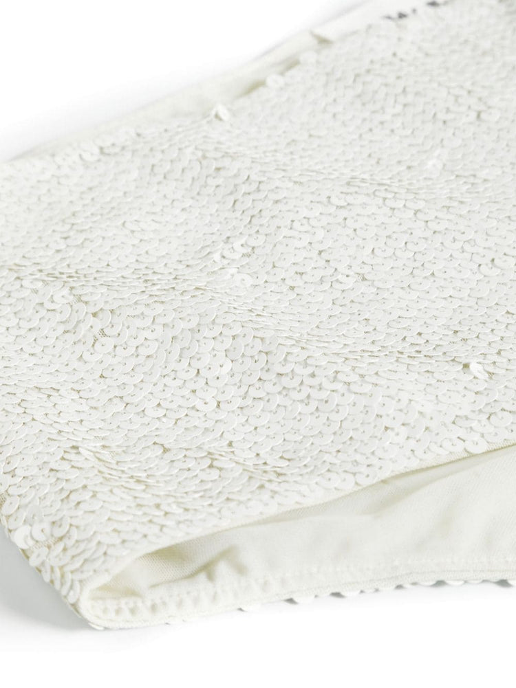 sequined high-waisted bikini bottoms