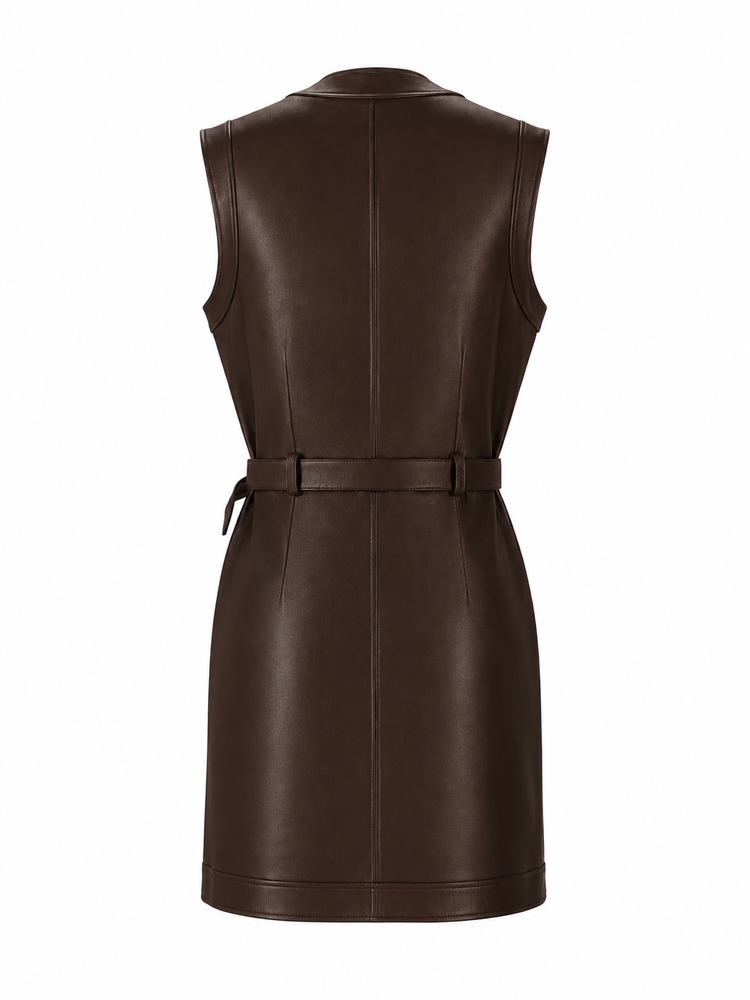 LA ROSE leather dress nero