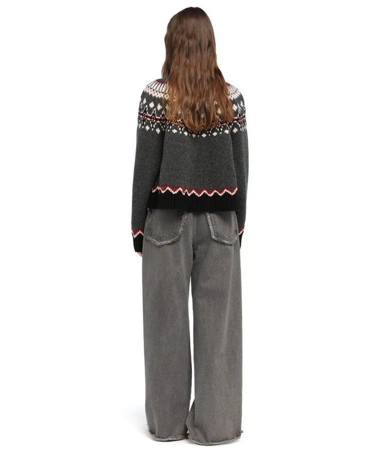 SWEET WINTER SWEATER BRICK/MULTICOLOR