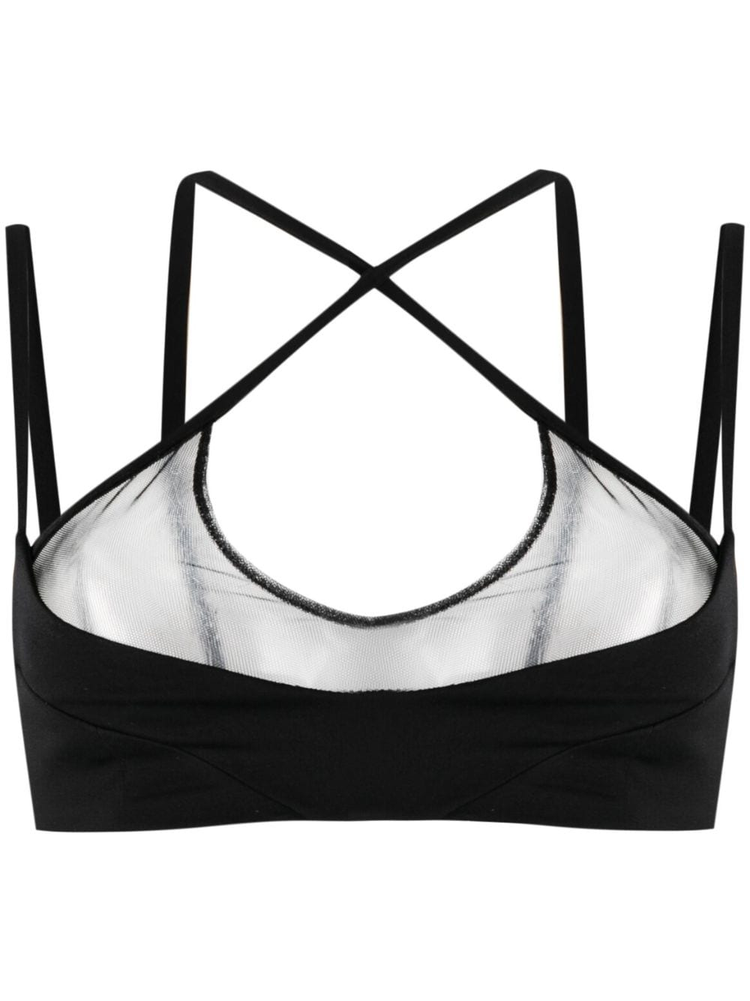 mesh-panel criss-cross top