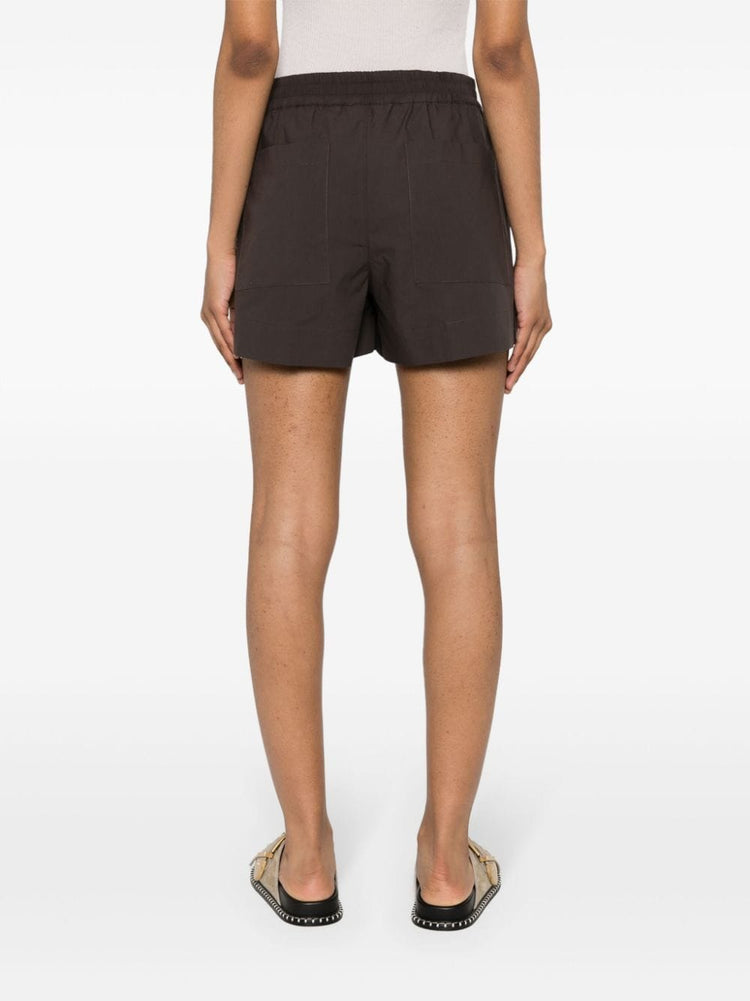 elasticated-waist cotton shorts