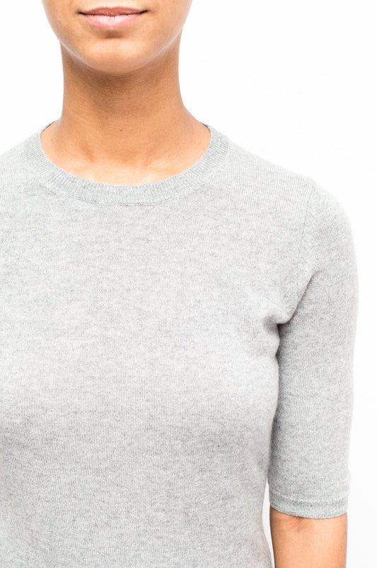 LA ROSE maglia 3/4 cashmere grigio chiaro