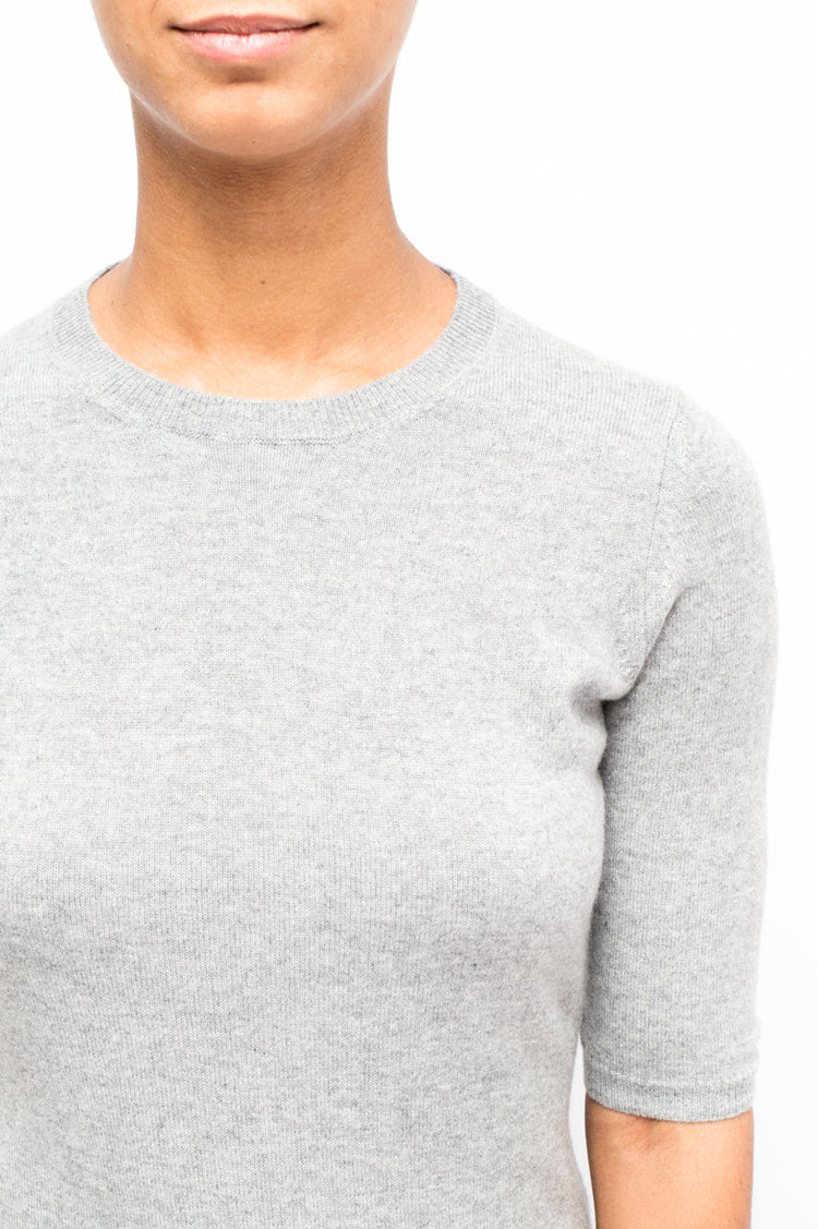 LA ROSE maglia 3/4 cashmere grigio chiaro