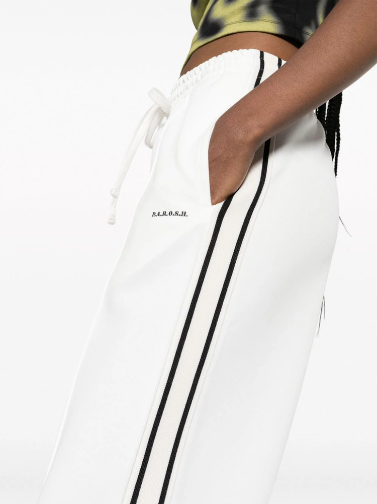 logo-embroidered striped track pants