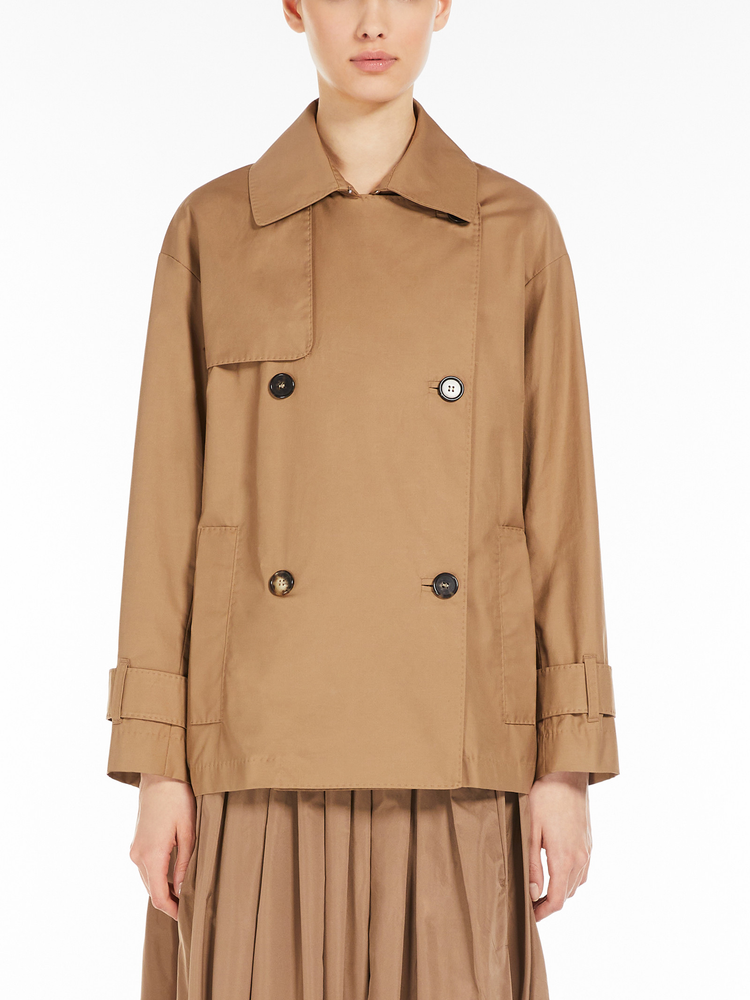 Zeno short trench coat in water-repellent twill