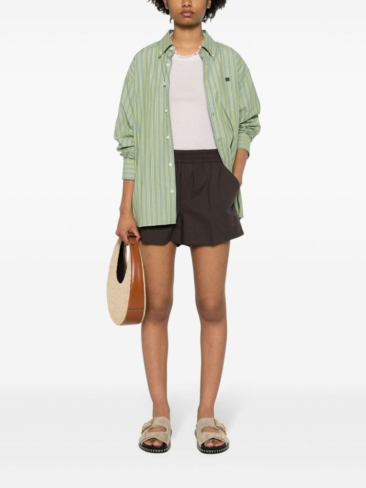 elasticated-waist cotton shorts