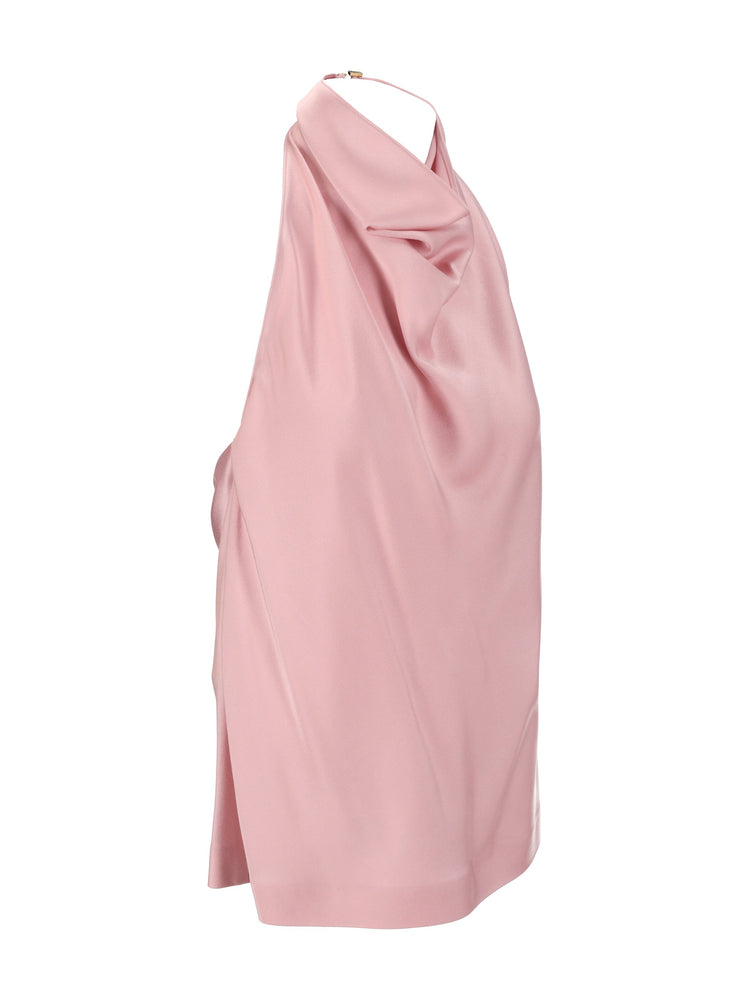 SATIN HALTERNECK TOP