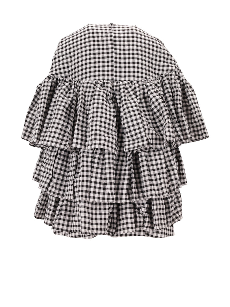 SHORT RUFFLE TIERED DRESS