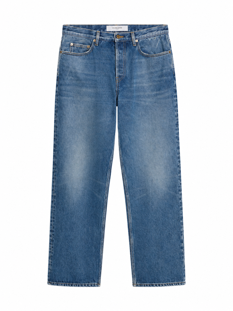 GOLDEN M'S PANT SKATE LOOSE MEDIUM BLUE WASHED DENIM