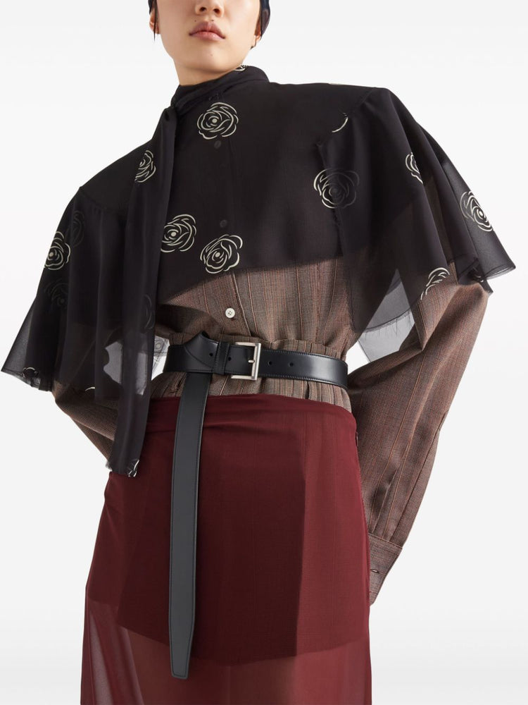 buckled leather belt