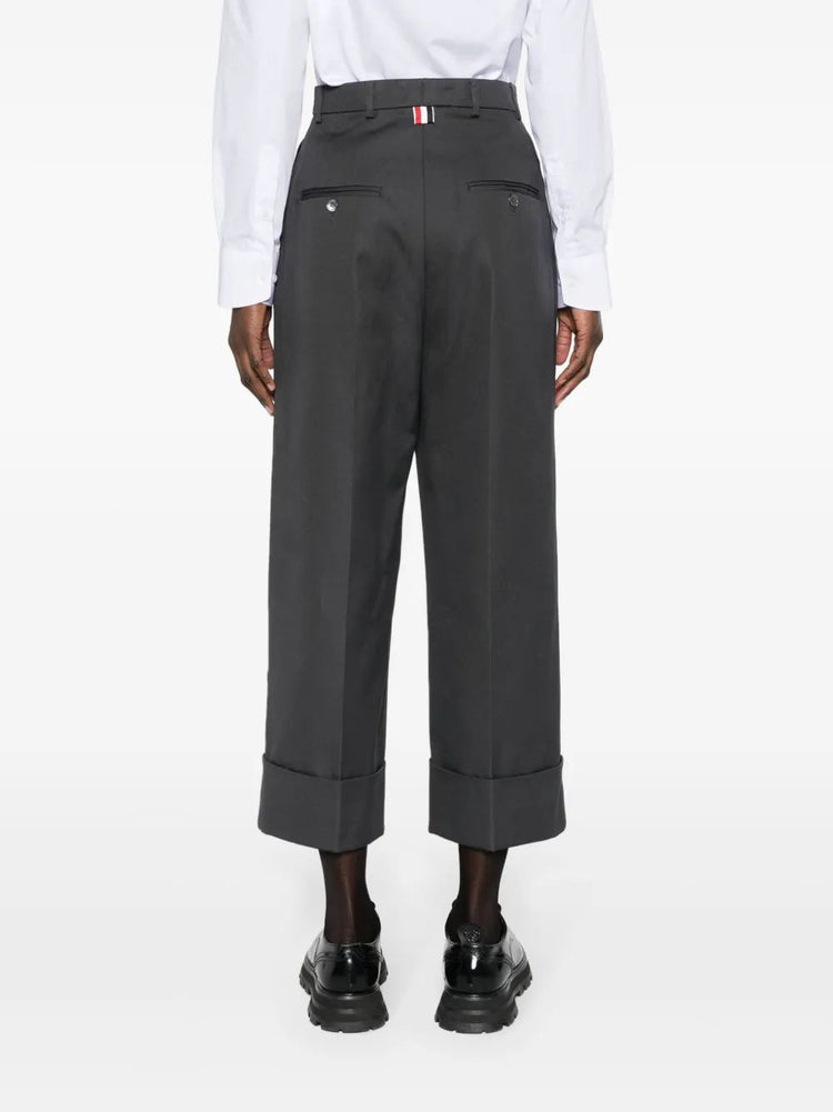 HIGH WAISTED STRAIGHT LEG TROUSER IN ORGANIC COTTON CANVAS