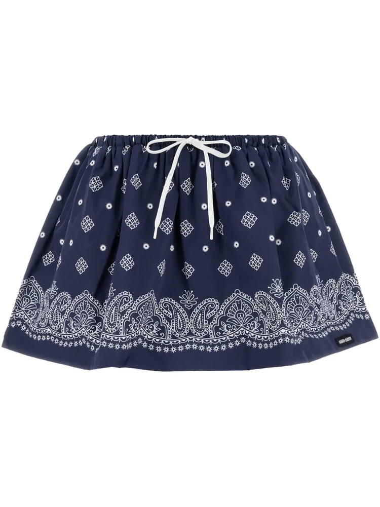 paisley-print mini skirt