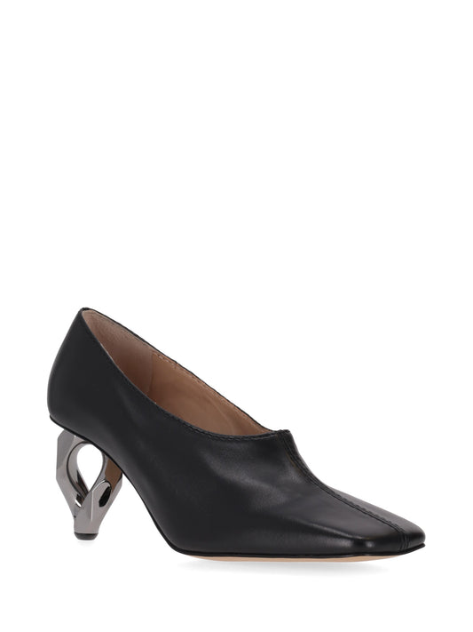 STITCH CHAIN HEEL PUMP W