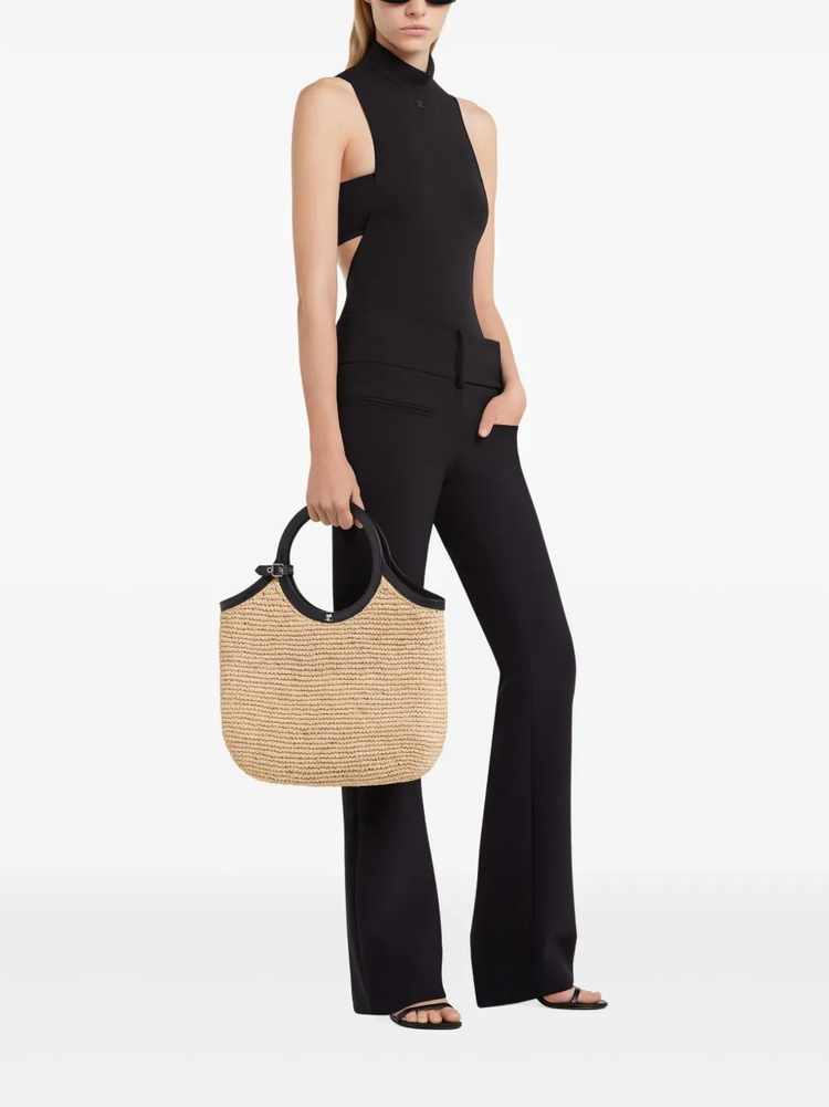 Holy raphia tote bag