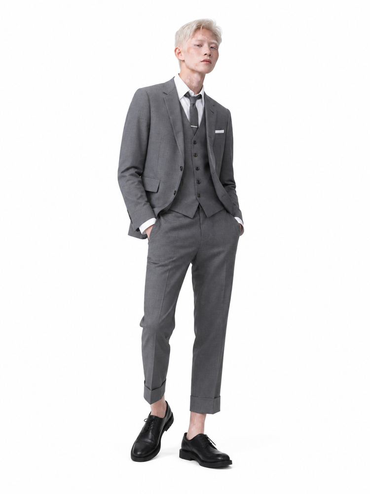 FIT 1 BACK STRAP TROUSER IN SUPER 120’S TWILL