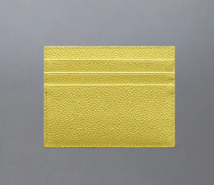 CARD HOLDER W/NOTE COMPARTMENT IN PEBBLE GRAIN LEATHER