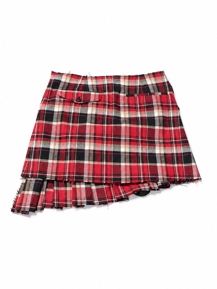 TABEA MINI WRAP KILT SKIRT HEAVY CHECK FLANNEL