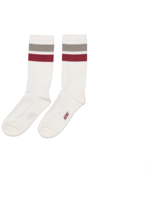 SOCKS MAIN UNISEX R8SH STRIPES CREAM/BOURGOGNE