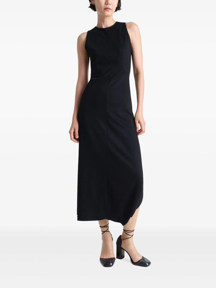 twisted-hem midi dress