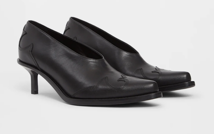 JANEKA WESTERN-STITCHED PUMPS WASHED GRAINED CALF