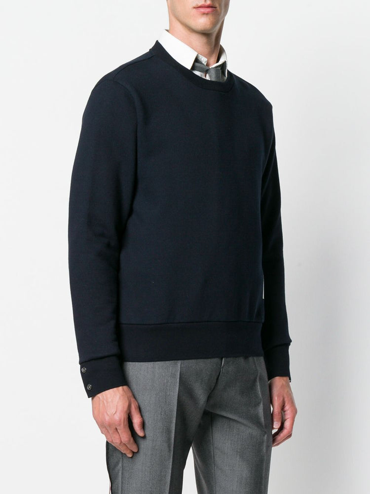 CREWNECK PULLOVER W/ CENTER-BACK RWB STRIPE IN CLASSIC LOOPBACK