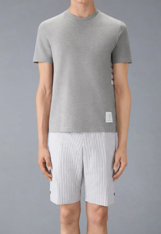 SHORT SLEEVE TEE W/ ENGINEERED 4 BAR STRIPE IN CLASSIC PIQUE