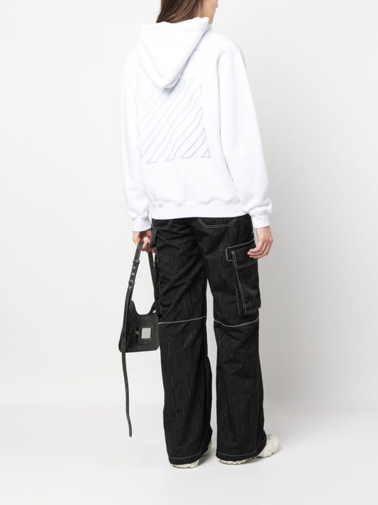 OFF-WHITE Diag Stripe-print cotton hoodie