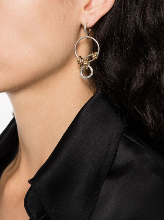 Stunning two-tone drop earring