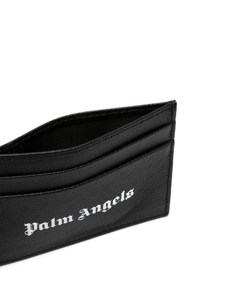 PALM ANGELS grained logo-print cardholder