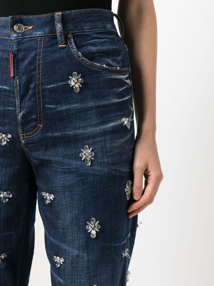 DSQUARED2 Crystal Flies high-rise jeans