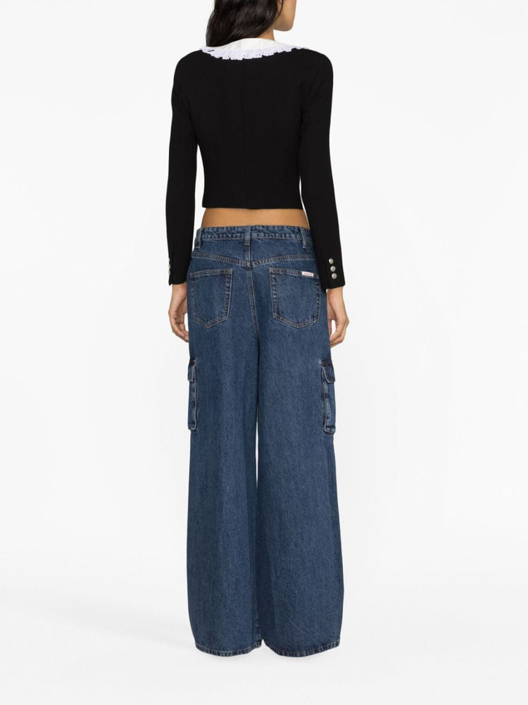 SELF-PORTRAIT mid-rise wide-leg jeans